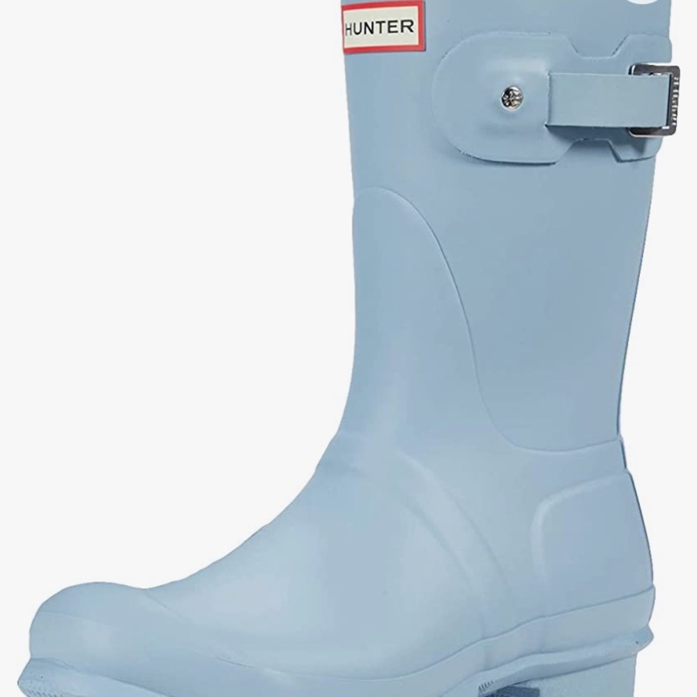Short hunter rain boots in blue color